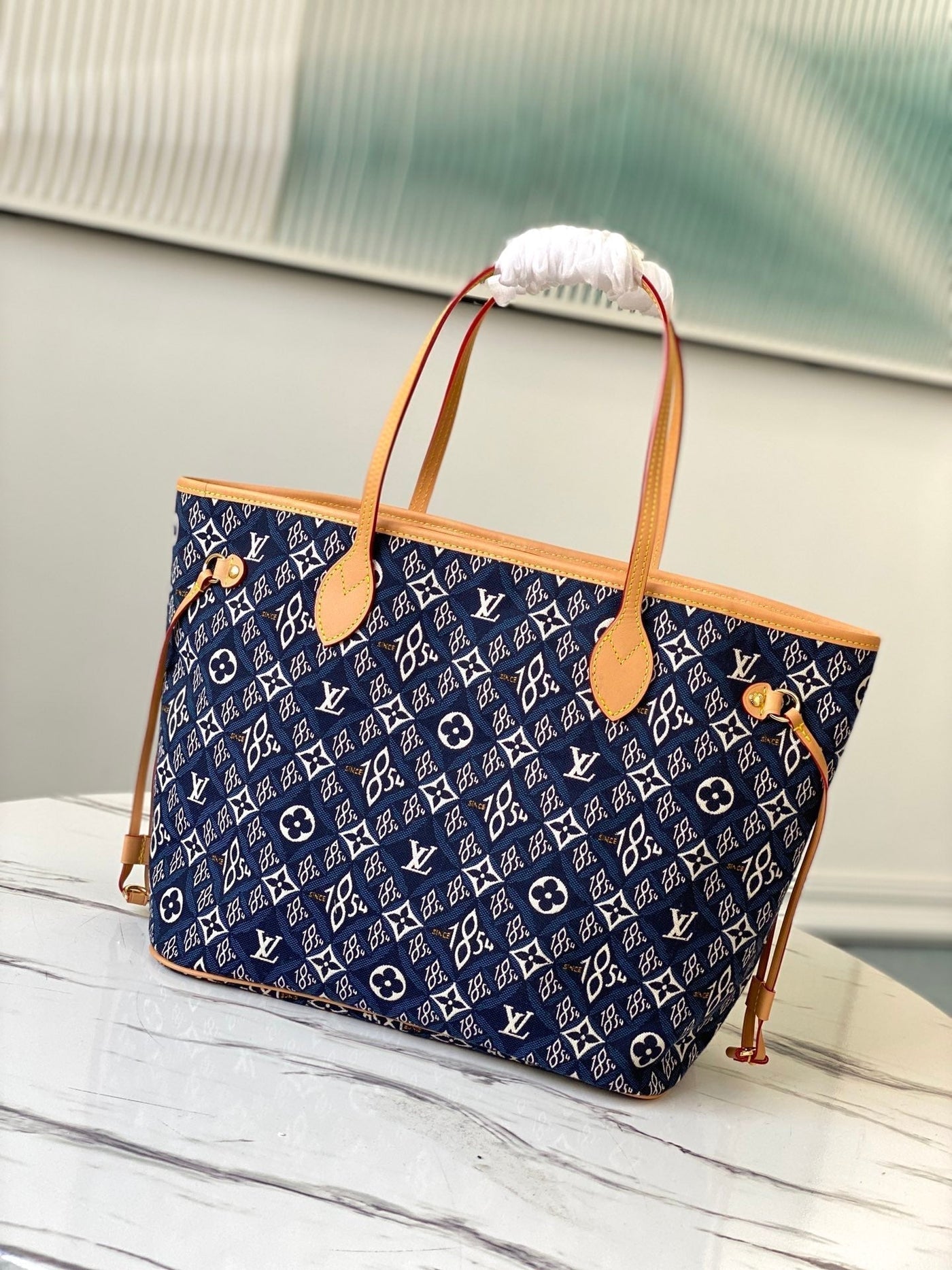lv neverfull mm with dustbag 1854 monogram jacquard - image 3