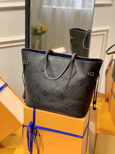 lv neverfull mm 32 black embossed cowhide leather - image 2