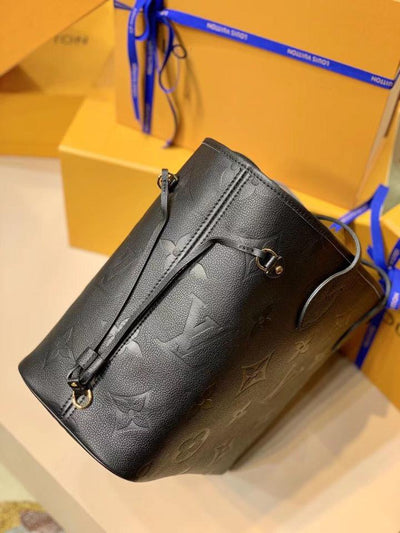lv neverfull mm 32 black embossed cowhide leather - image 3