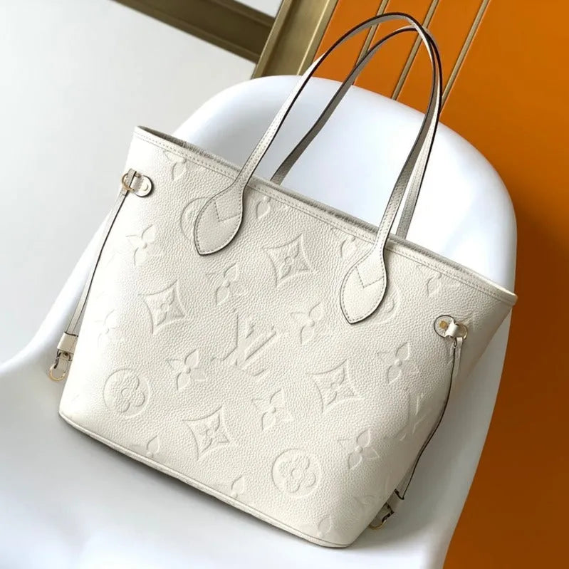 lv neverfull mm white monogram empreinte leather - main image