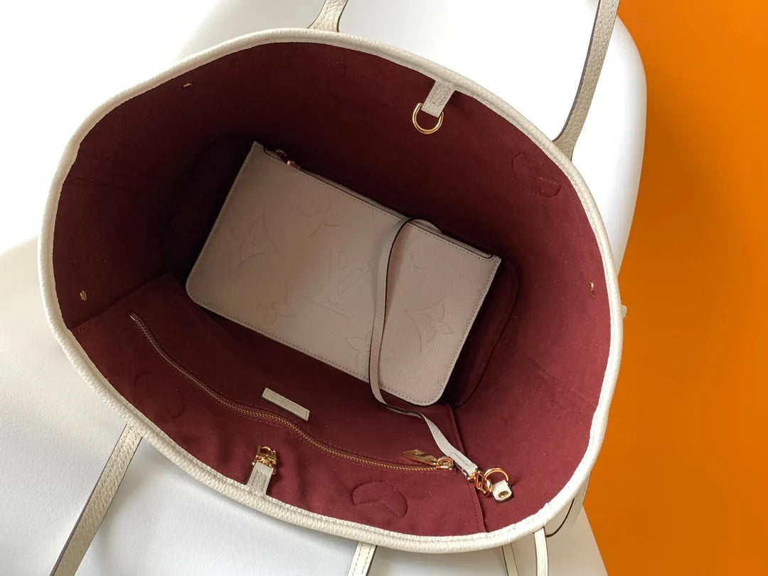 lv neverfull mm white monogram empreinte leather - image 2