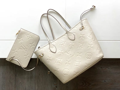 lv neverfull mm white monogram empreinte leather - image 5