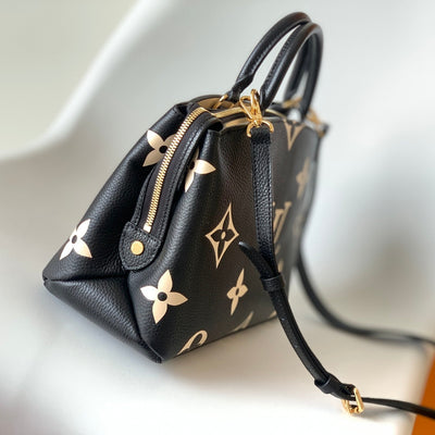 lv petit palais pm medium shoulder bag 29 in black mix beige - image 2
