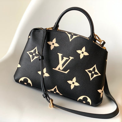 lv petit palais pm medium shoulder bag 29 in black mix beige - image 3