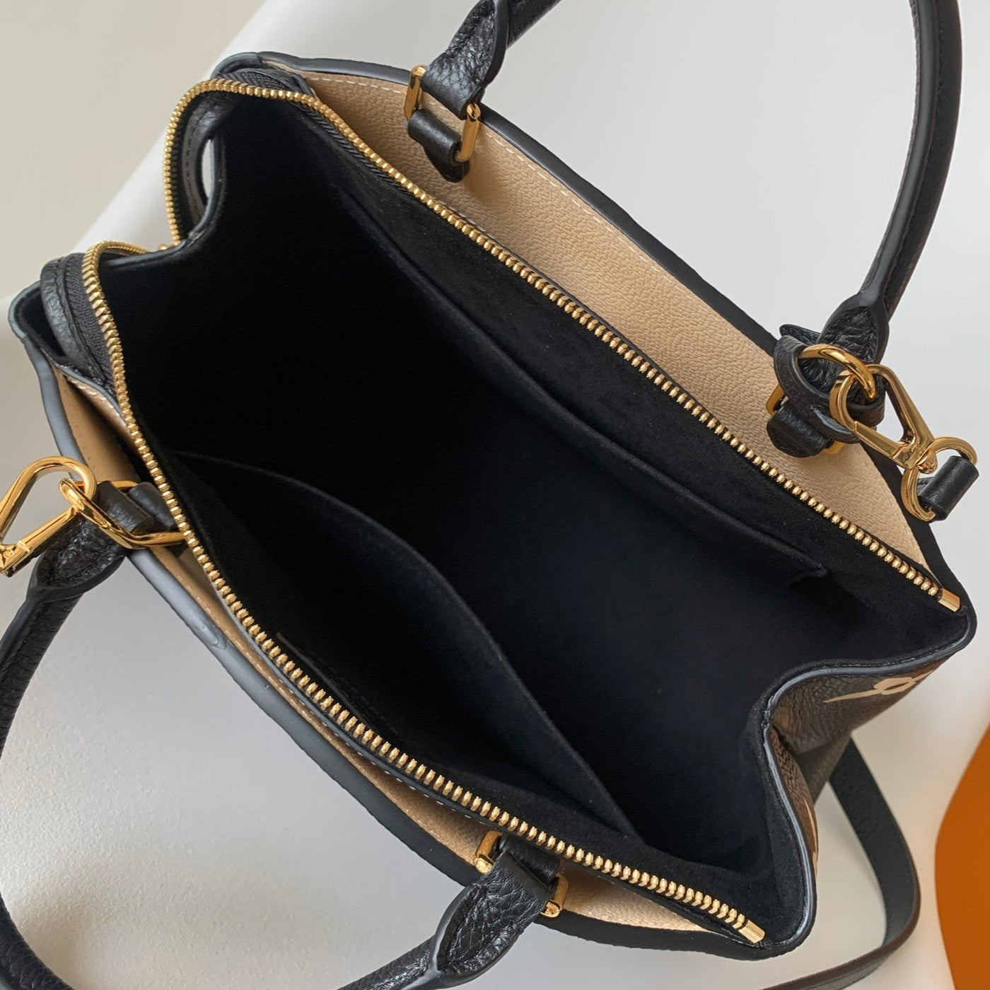 lv petit palais pm medium shoulder bag 29 in black mix beige - image 8