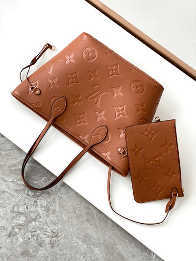 lv neverfull mm 32 brown monogram empreinte leather - image 6