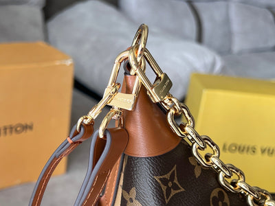 lv 25s loop hobo 38 in brown monogram coated canvas gold hardware - image 5