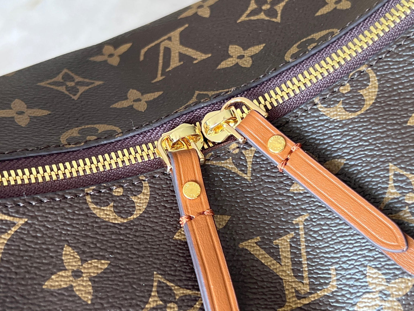 lv 25s loop hobo 38 in brown monogram coated canvas gold hardware - image 6