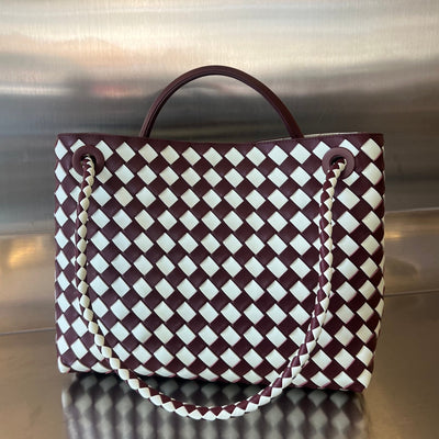 MEDIUM ANDIAMO 32 IN RED WHITE CALFSKIN - Image 5