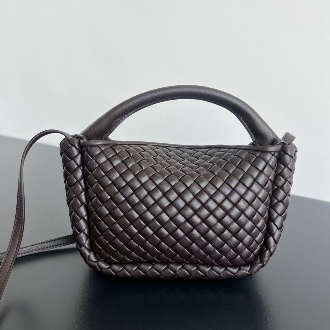 COBBLE TOP HANDLE BAG 23 IN CHOCOLATE LAMBSKIN - Image 9