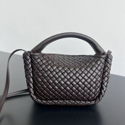 COBBLE TOP HANDLE BAG 23 IN CHOCOLATE LAMBSKIN - Image 9