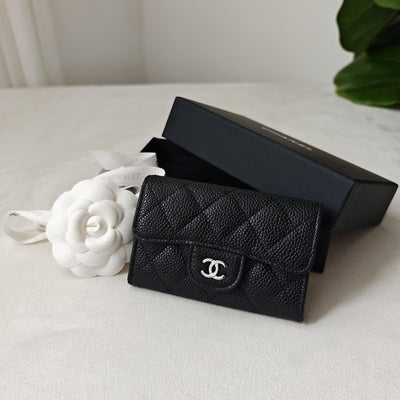 Chan*l wallet black with sliver hardware - main image
