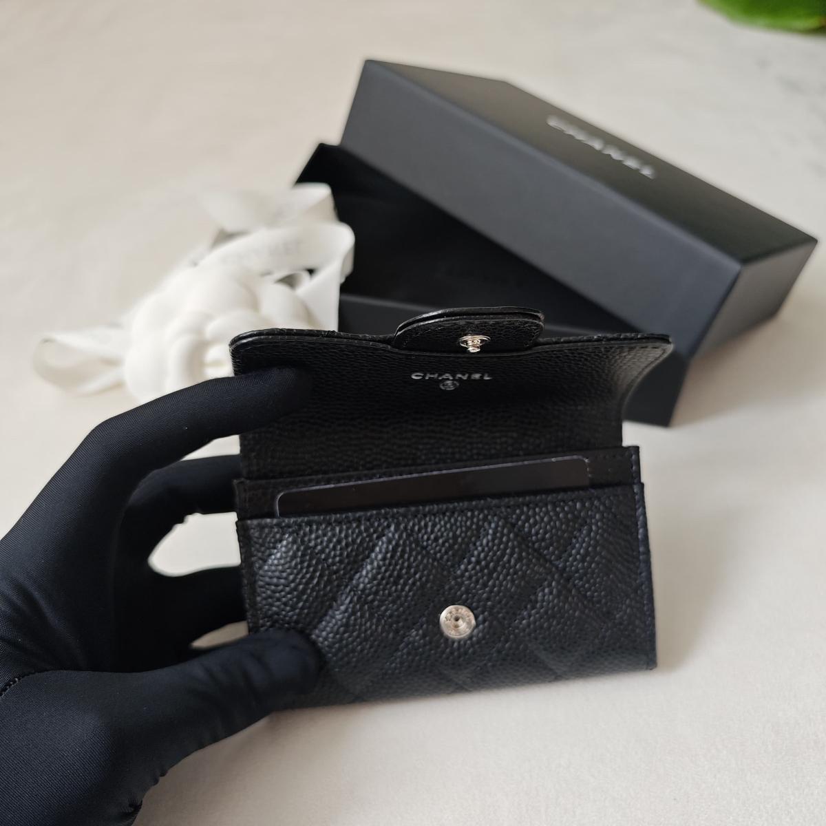 Chan*l wallet black with sliver hardware - image 3