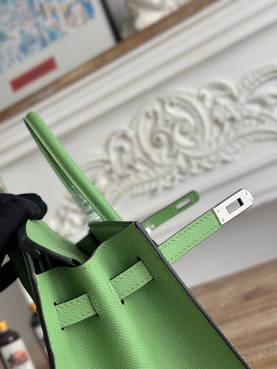 HM BIRKIN 25CM GREEN LEATHER GOLD HARDWARE