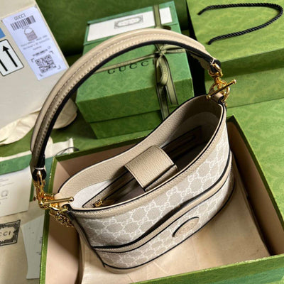 Guc*i handle bag with Guc*i like auth logo pattern 25x21cm - image 4