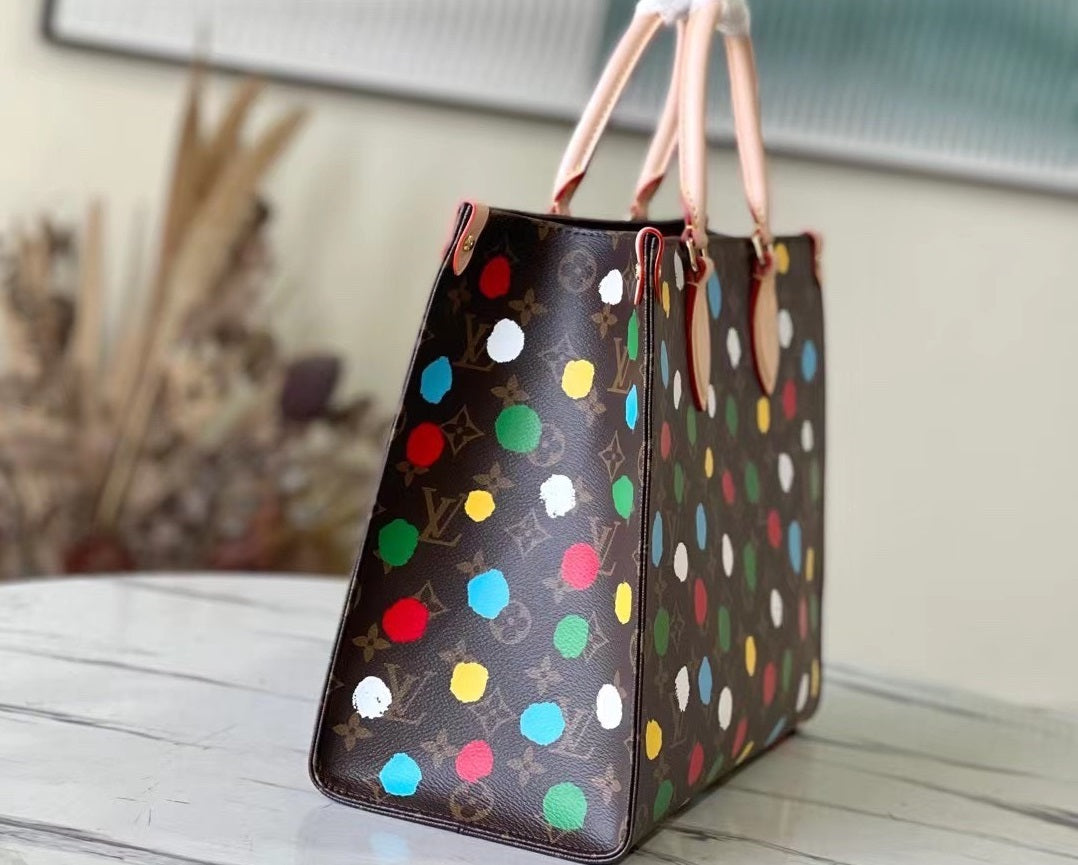 Lou*s Vuitt*n lv onthego polka dot pattern handbags 35x28cm - image 2