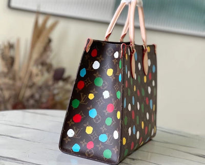 Lou*s Vuitt*n lv onthego polka dot pattern handbags 35x28cm - image 2