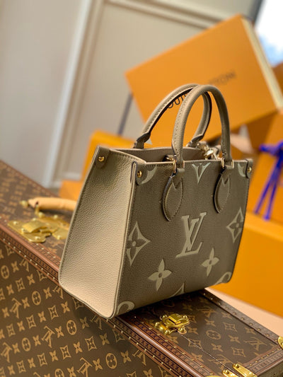 Lou*s Vuitt*n lv onthego woman’s grey cowhide leather handbags 25cm - image 9