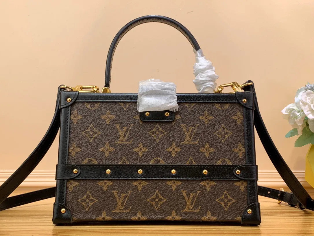 Lou*s Vuitt*n lv petite malle lv monogram pattern like auth handbags 24x16x13cm - image 2
