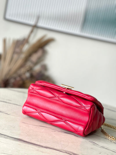 Lou*s Vuitt*n lv twist like auth woman’s red handbags smooth leather 23cm - image 7