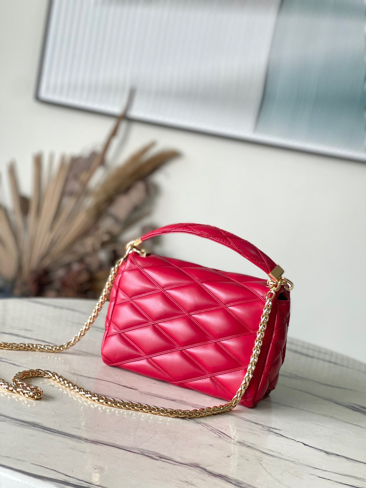 Lou*s Vuitt*n lv twist like auth woman’s red handbags smooth leather 23cm - image 8