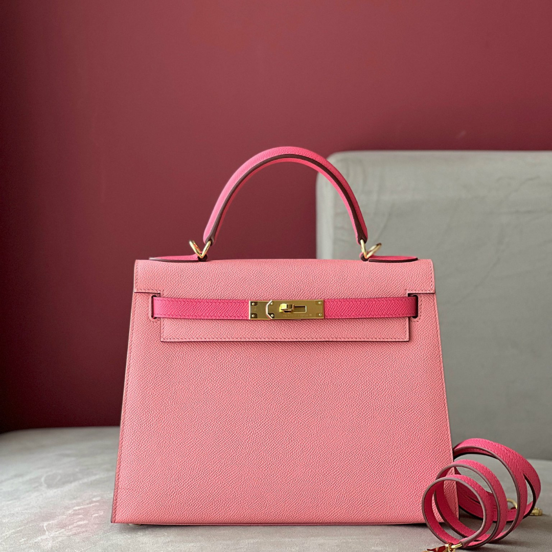 Herm*s kelly woman’s handbags full box lock gold 28cm - main image