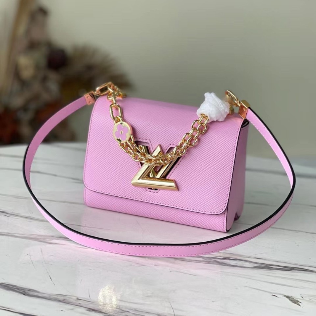 Lou*s Vuitt*n lv twist pink handbags with lock gold 24cm - main image