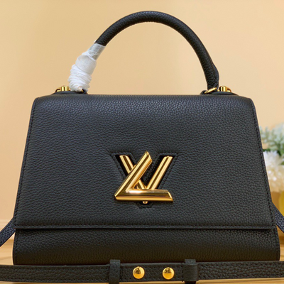 Lou*s Vuitt*n lv twist handle replica woman’s black handbags 17x25x11cm - main image