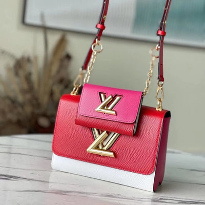 Lou*s Vuitt*n lv twist mix pink red handbags cowhide leather 24cm - main image
