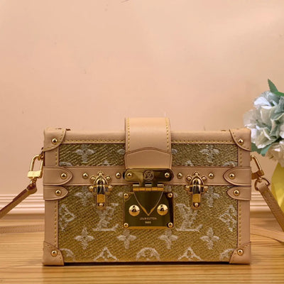 Lou*s Vuitt*n lv petite box shape lock plated gold handbags 20×12.5x5cm - main image
