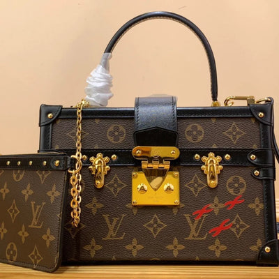 Lou*s Vuitt*n lv petite malle lv monogram pattern like auth handbags 24x16x13cm - main image