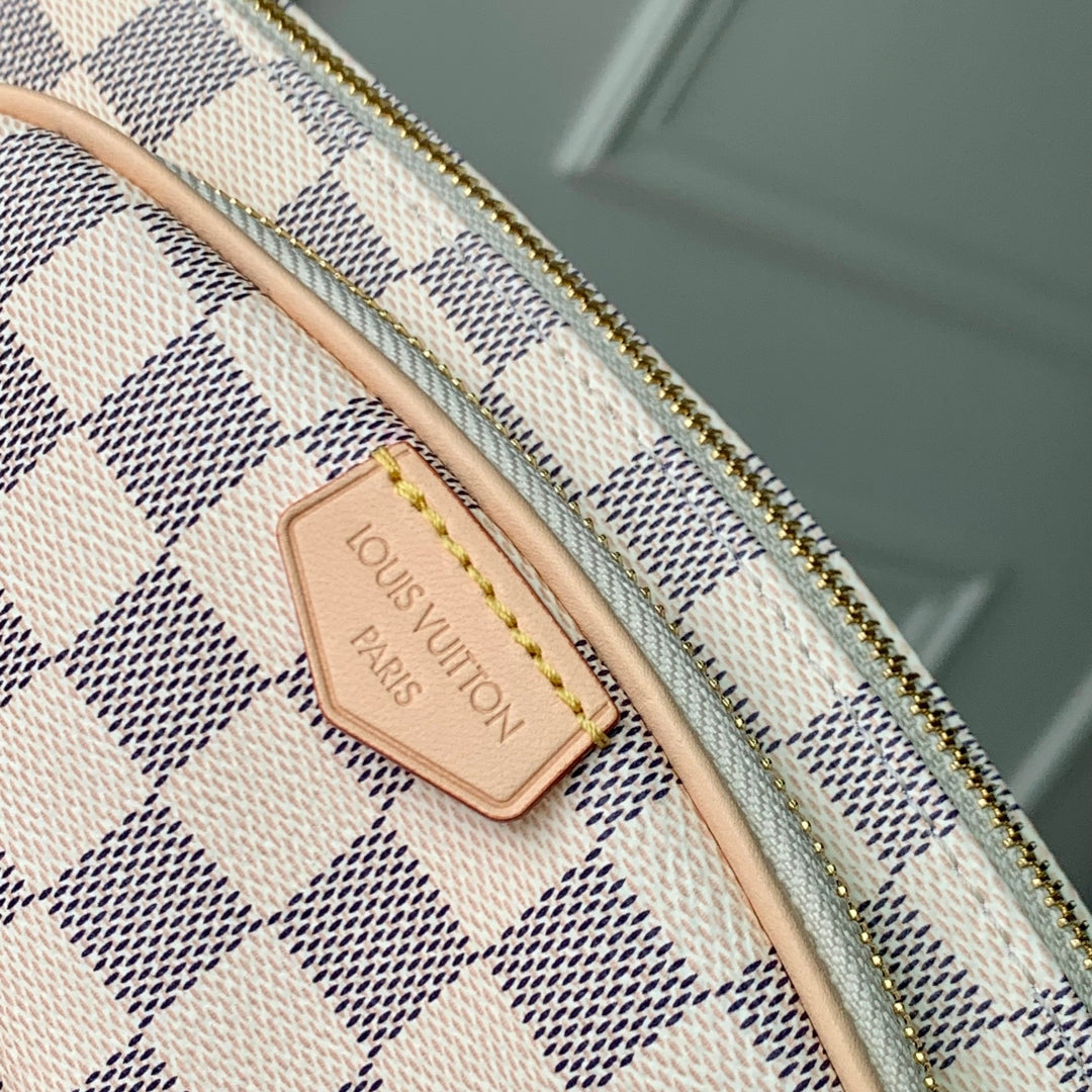 lv keepit bumbag 29 in white grey checkerboard pattern damier azur coated canvas - image 2