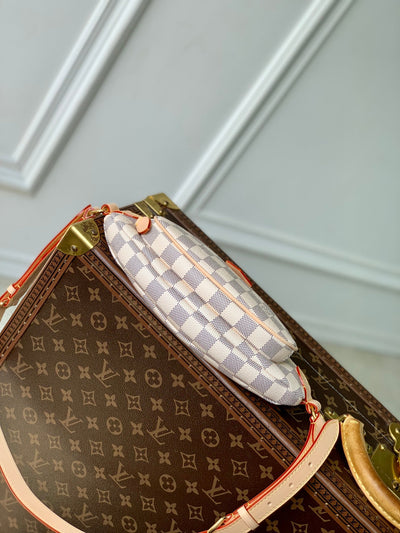 lv keepit bumbag 29 in white grey checkerboard pattern damier azur coated canvas - image 3