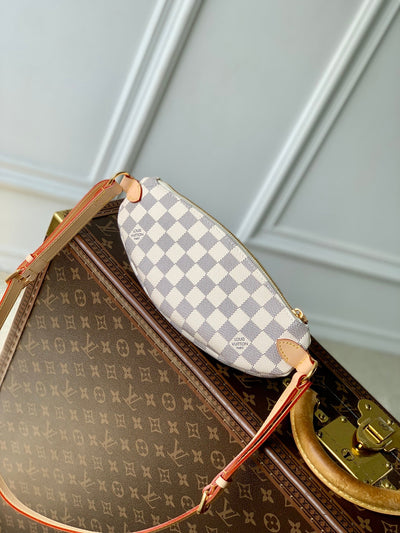 lv keepit bumbag 29 in white grey checkerboard pattern damier azur coated canvas - image 4