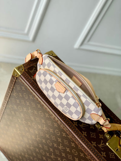 lv keepit bumbag 29 in white grey checkerboard pattern damier azur coated canvas - image 7