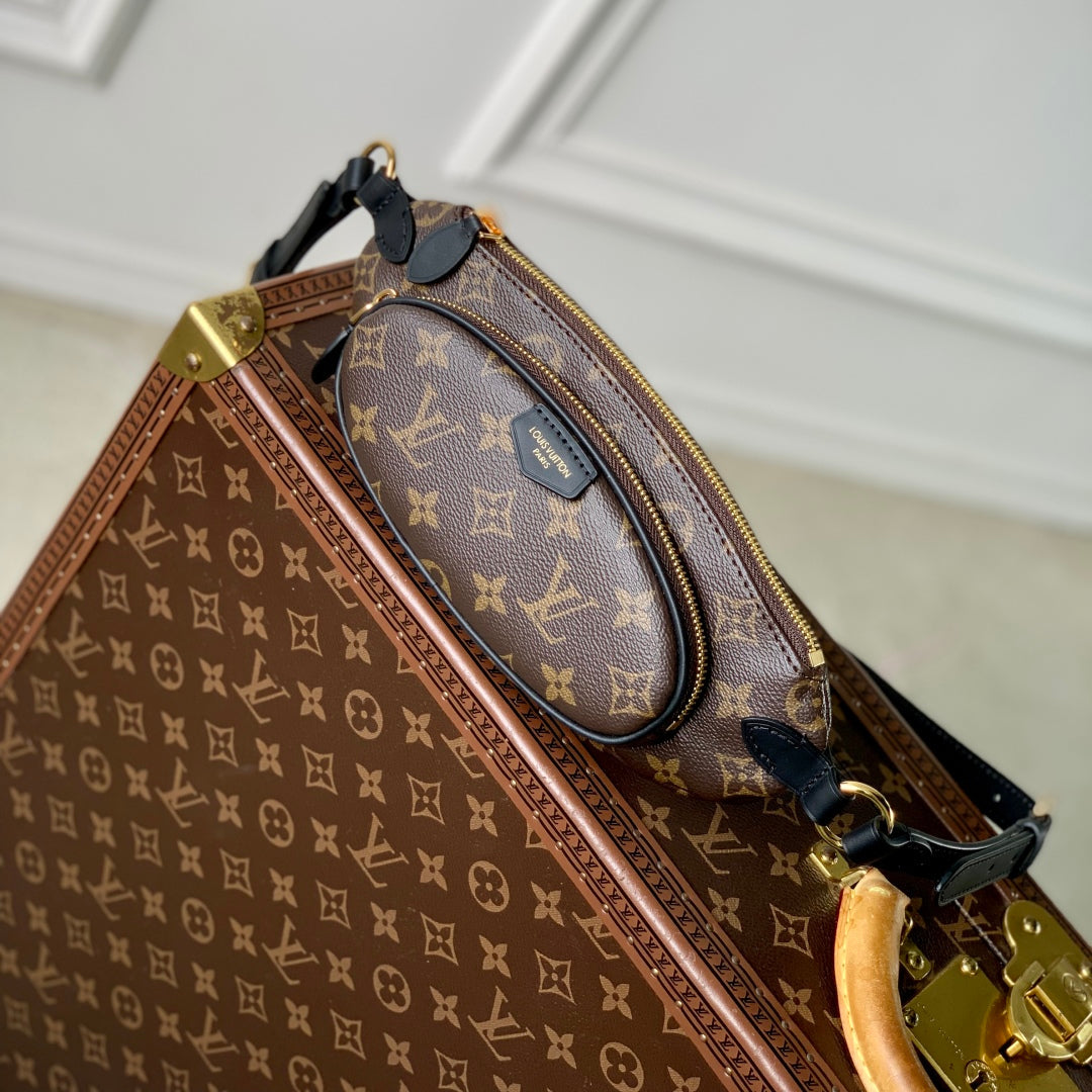 lv keepit bumbag 29 in brown damier azur coated monogram canvas - main image