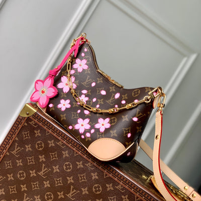 lv boulogne cherry blossom 29 in sakura brown monogram coated canvas - main image