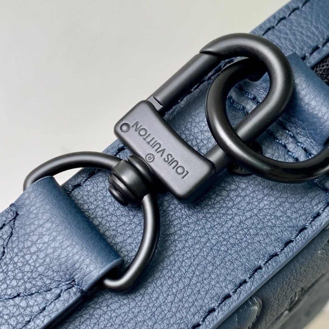 lv trio messenger 25 in blue monogram shadow calfskin - image 2