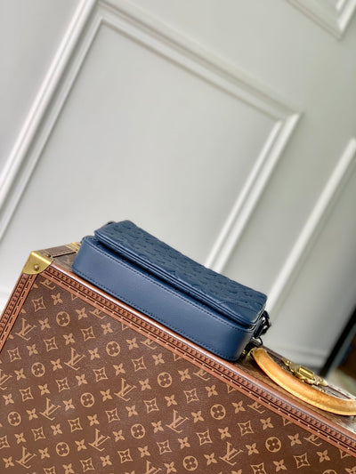 lv trio messenger 25 in blue monogram shadow calfskin - image 7
