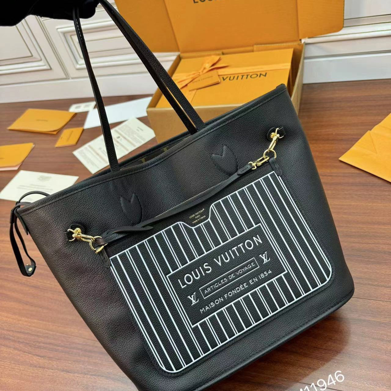 lv neverfull inside out mm in brown monogram coated canvas - main image