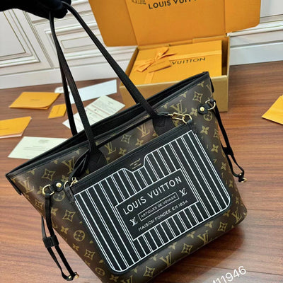 lv neverfull inside out mm in brown monogram coated canvas - image 5