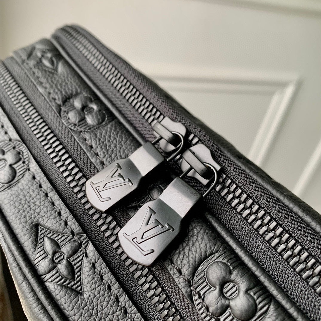 lv alpha nano bag 24 in black monogram shadow embossed cowhide - image 2
