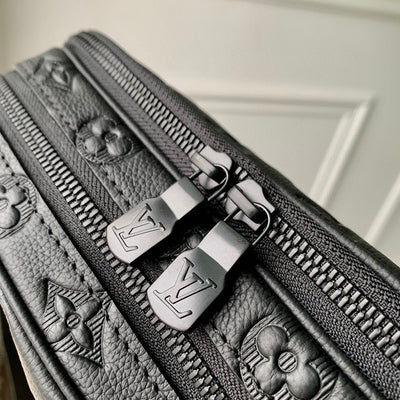 lv alpha nano bag 24 in black monogram shadow embossed cowhide - image 2