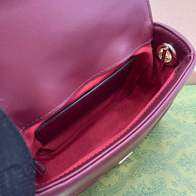 GG MARMONT 13 MINI TOP HANDLE BAG ROSSO ANCORA RED CALFSKIN