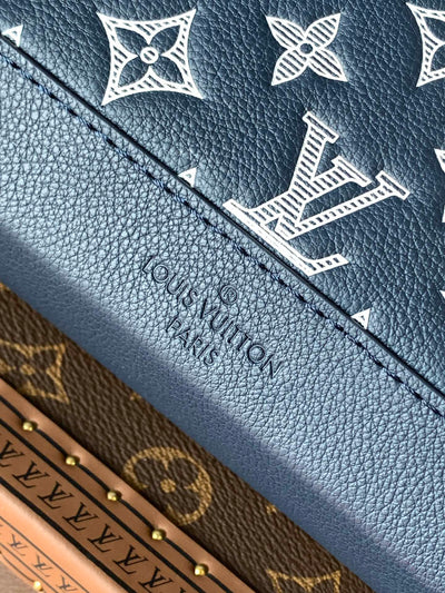 lv duo crossbag bag 42 in blue and white monogram shadow cowhide - image 6