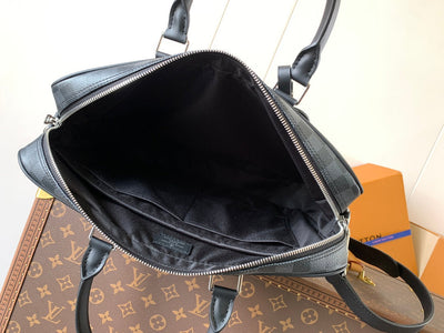lv duo crossbag bag 42 in black embossed calfskin - image 3