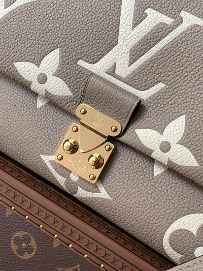 lv madeleine 30 in beige monogram calfskin embossed logo - image 2