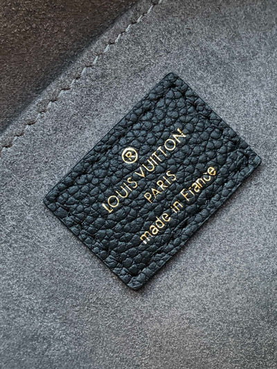 lv madeleine 30 in black mix white monogram calfskin embossed logo - image 4