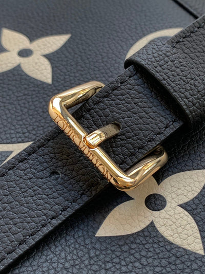 lv madeleine 30 in black mix white monogram calfskin embossed logo - image 5