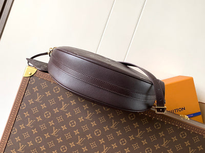 lv loop hobo 38 in dark brown monogram calfskin embossed logo - image 2
